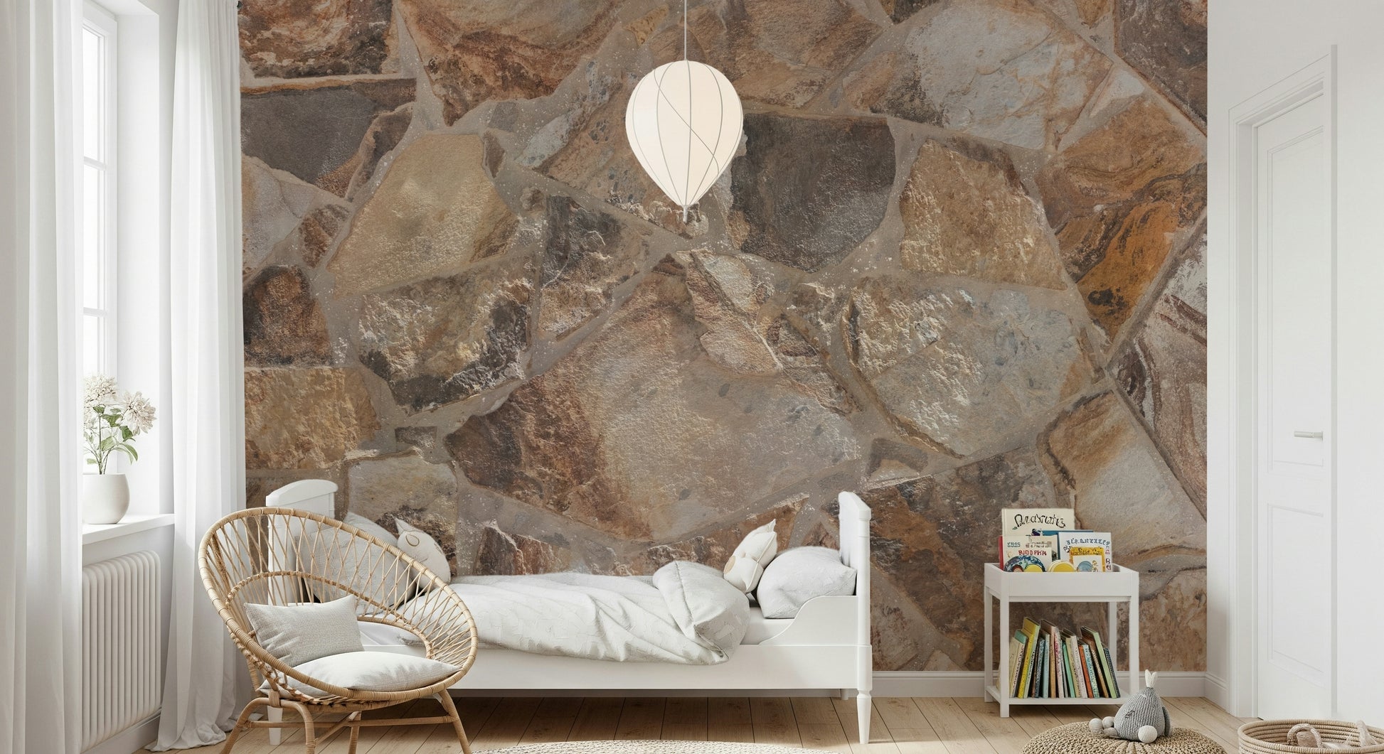 Detailed view of the layered natural rock in the Wall Mural.