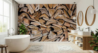 Geometric wood pattern design in the Fractured Timber Wall Mural.