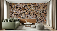 Fractured Timber Wall Mural bringing natural warmth to a hallway.