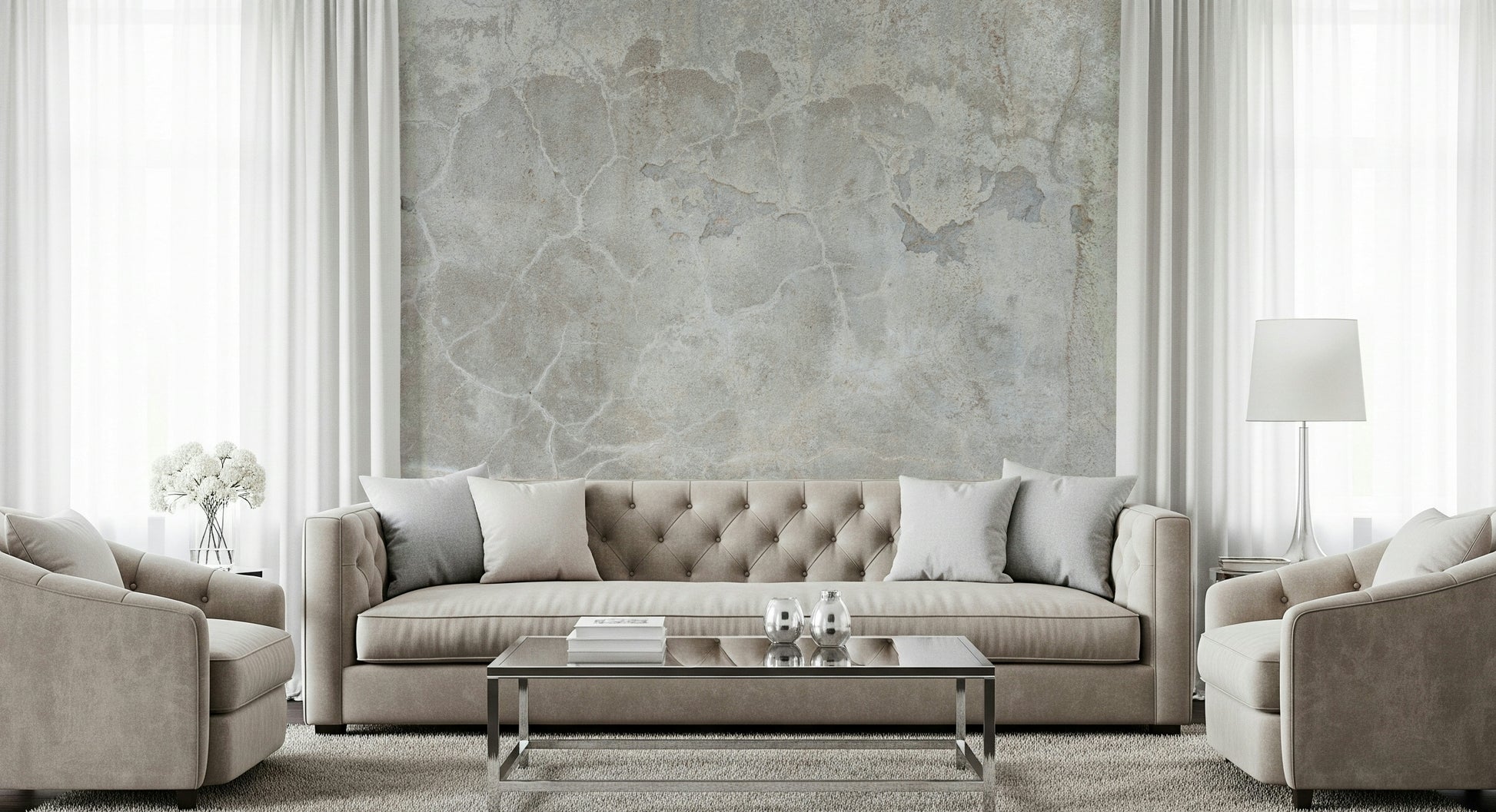 Sophisticated apartment decor with the Urban Texture Wall Mural.