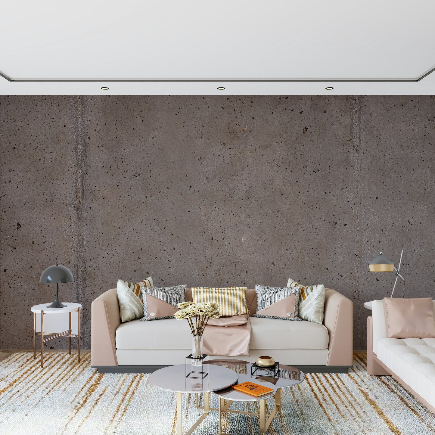 Urban Edge Wall Mural in modern loft living room setting.