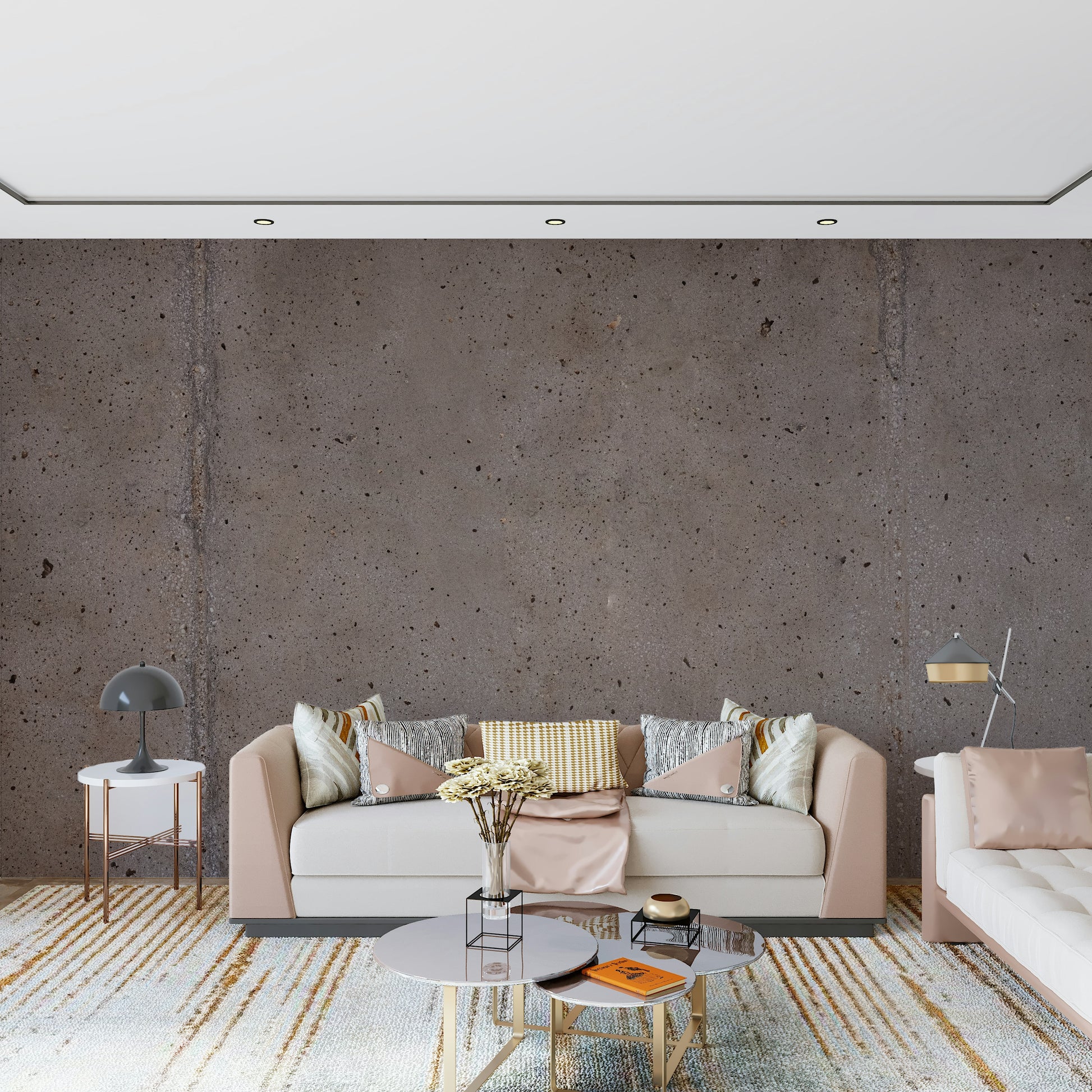 Urban Edge Wall Mural in modern loft living room setting.