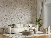Neutral gray tones of the beautiful Pebble Beach Texture Wall Mural.