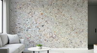 Sunroom accent wall with the natural Pebble Beach Texture Wall Mural.