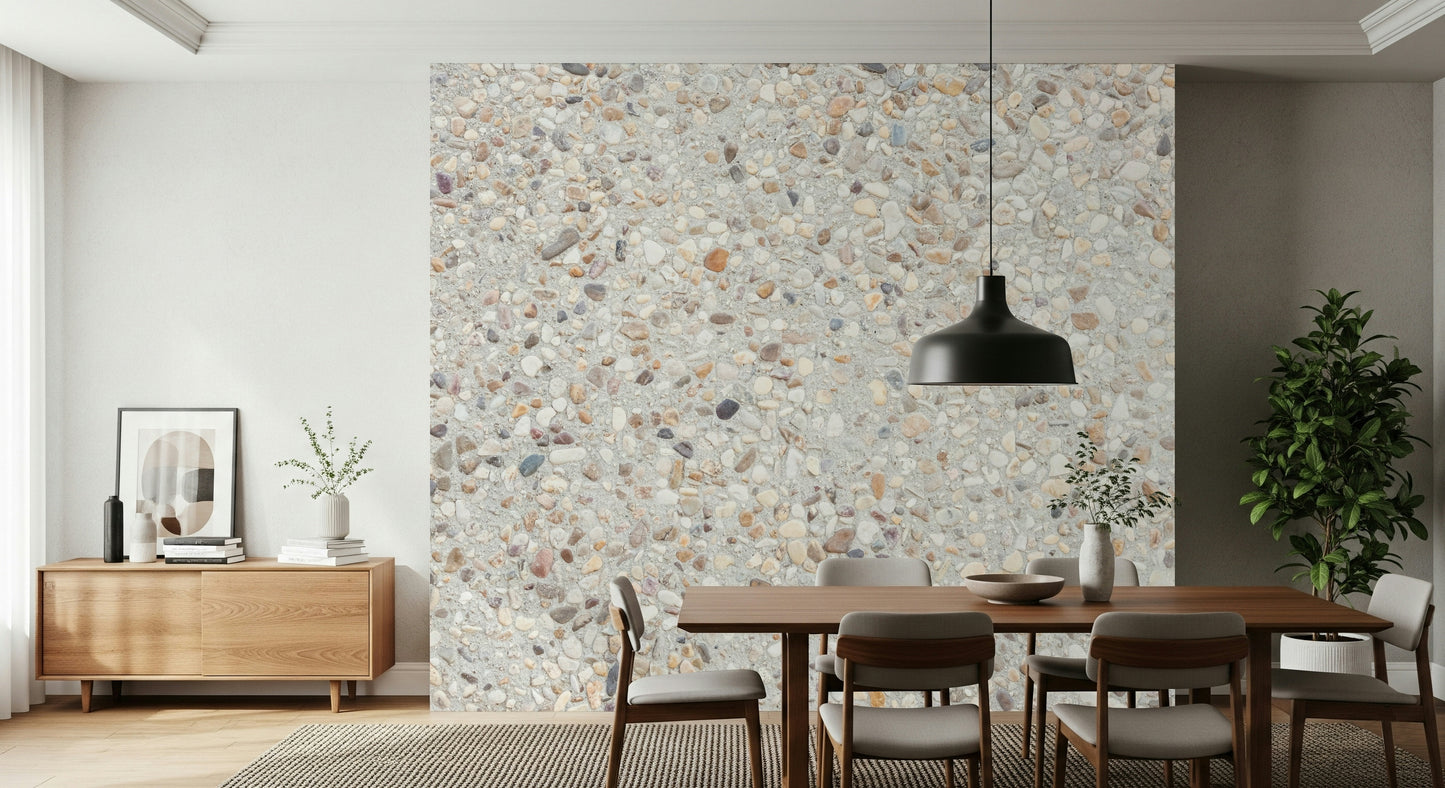 Detailed view of the small stones Pebble Beach Texture Wall Mural pattern.