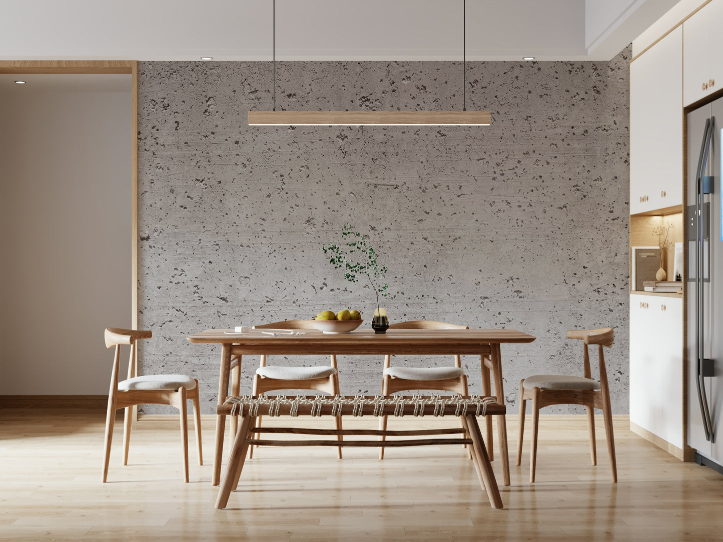 Simple application of peel and stick wallpaper Concrete Canvas.