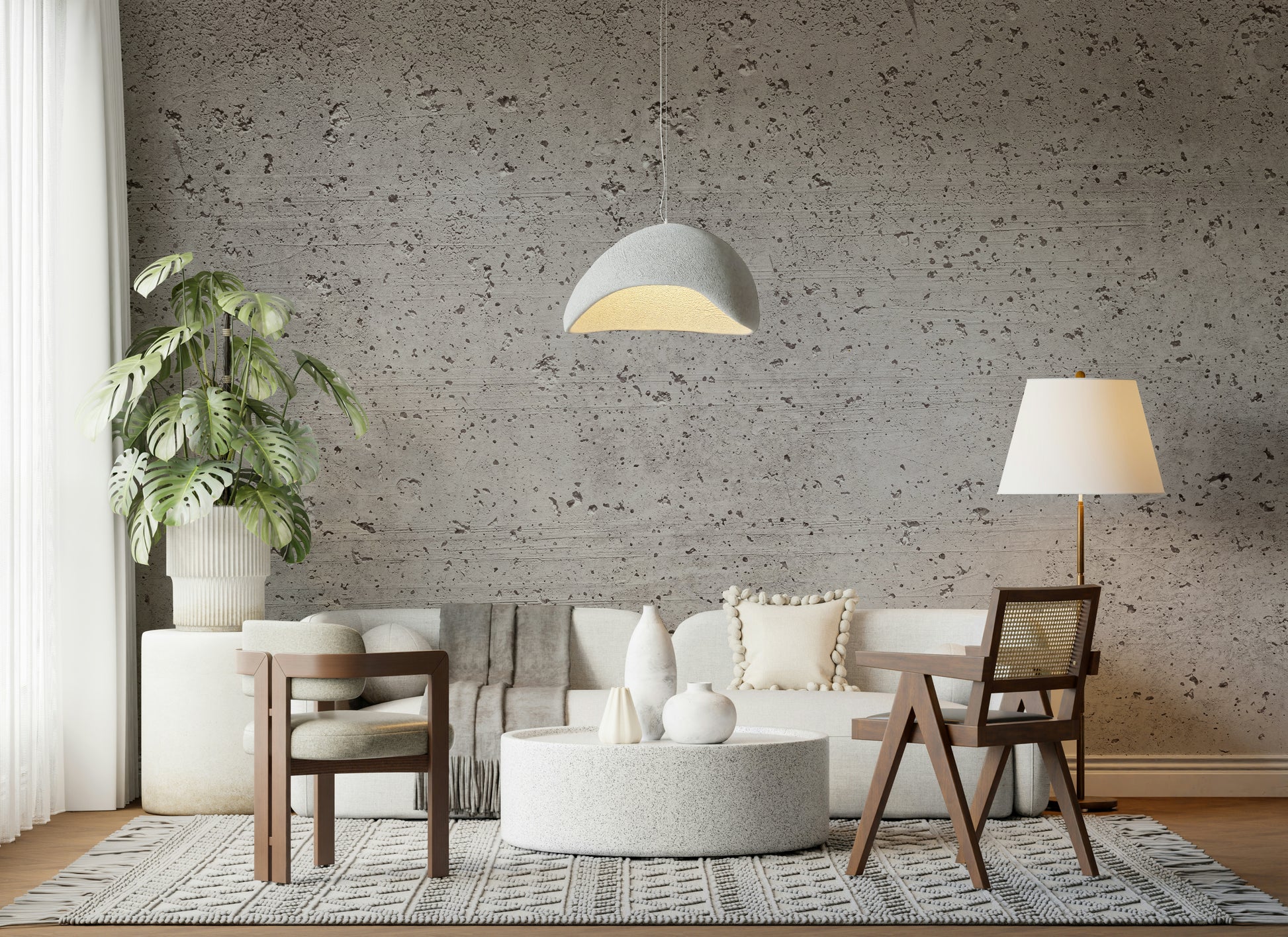 Smooth texture effect of the versatile Concrete Canvas Wall Mural.