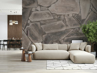 Simple application of peel and stick wallpaper Tessellated Stone.