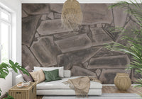 Abstract geometric look of the Tessellated Stone Wall Mural pattern.
