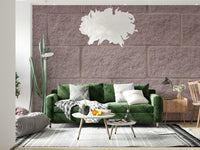 Office backdrop showing Textured Brick Wall Mural detail.