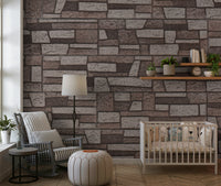 Kitchen backsplash alternative, the Rustic Brickwork Charm Wall Mural.