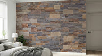 Stone Cladding Wall Mural simulating grey natural rock texture.