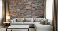 Detail of the textured Stone Cladding Wall Mural design.