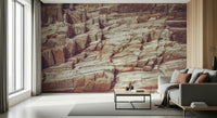 Rock Wall Mural texture used in a sleek bathroom design.