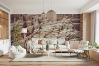 Light-filled dining room featuring Rock Wall Wall Mural.