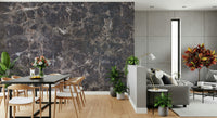 Sophisticated bedroom wall featuring grey and white marble texture wallpaper for walls.