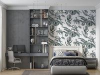 Striking Pé de Maracujá fruit and foliage, detailed wall decoration graphic.