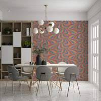 Colorful marble swirl pattern of the Marble Swirl Groovy Retro Abstract Stripes Colorful Wallpaper.