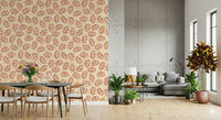 Autumn Blush Leaves Wallpaper creating a peaceful feature wall.