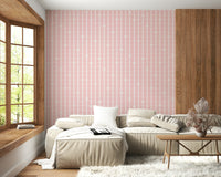 Designer interior decor with the Pink Petals & Stripes Wallpaper mural.