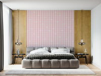 Light and airy wallpaper for walls using the Pink Petals & Stripes Wallpaper.