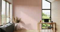 Soft pink floral pattern of the Pink Petals & Stripes Wallpaper mural.