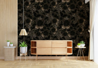 Dark Academia Nocturnal Garden Wall Mural in an elegant office.