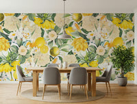 Peel and stick wallpaper called Lemon Bloom Garden Wall Mural.