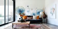 Interior space featuring the inspiring Azure Dreams Dandelion Whispers Wall Mural.