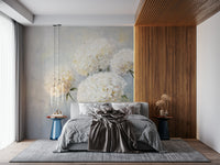 Interior space featuring the delicate Soft Bloom: Floral Impression Wall Mural.