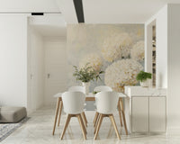 Watercolor flowers design on the Soft Bloom Floral Impression Wall Mural.