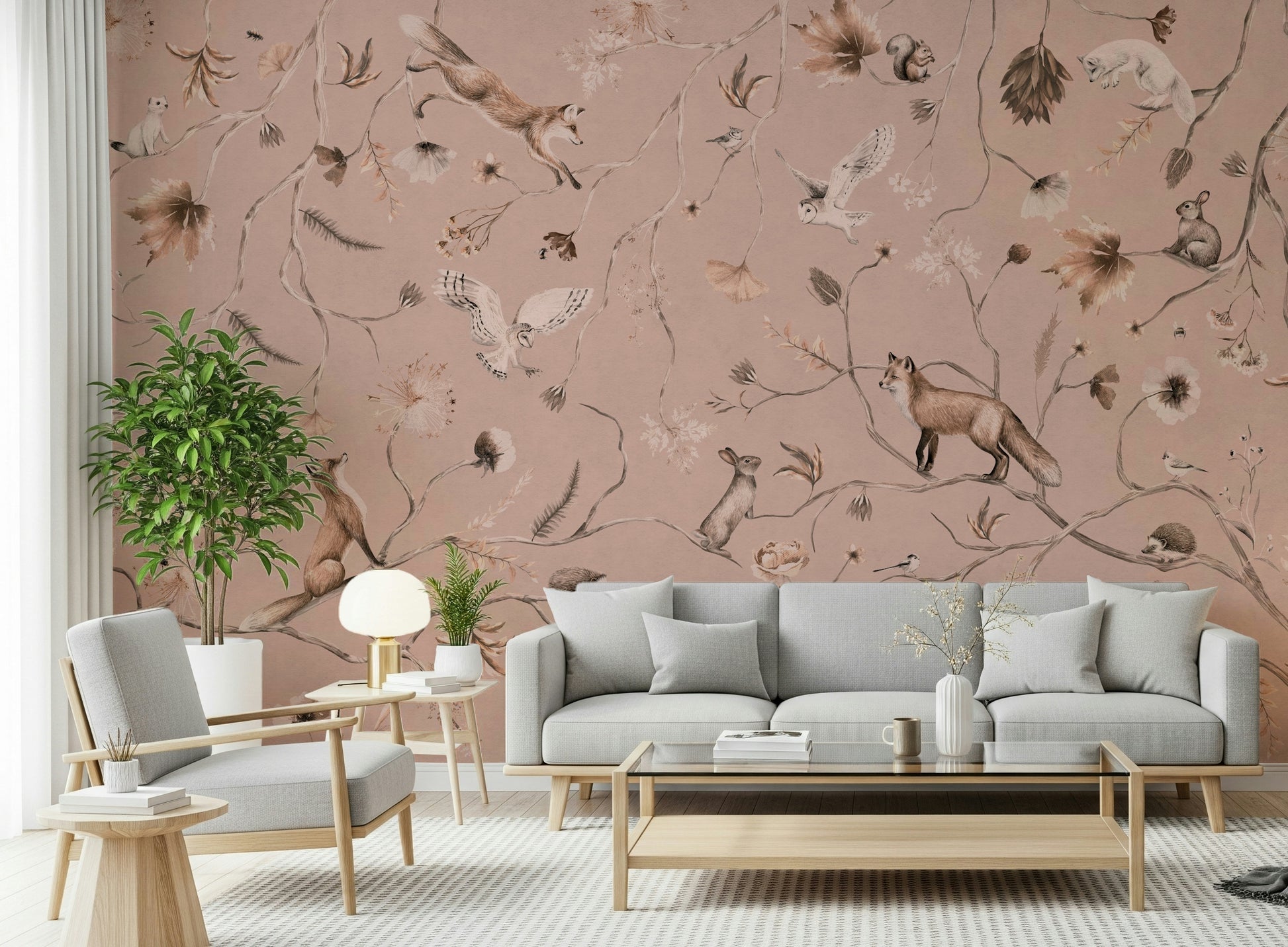 Interior space featuring the ethereal Woodland Whisper Wall Mural.