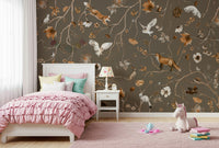 Stylish playroom showcasing a friendly bear and deer from the Forest Friends Wall Mural.