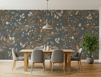 Accent wall featuring the inspiring Birds & Blooms Harmony Wall Mural.