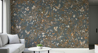 Gentle botanical pattern in the Birds & Blooms Harmony Wall Mural.