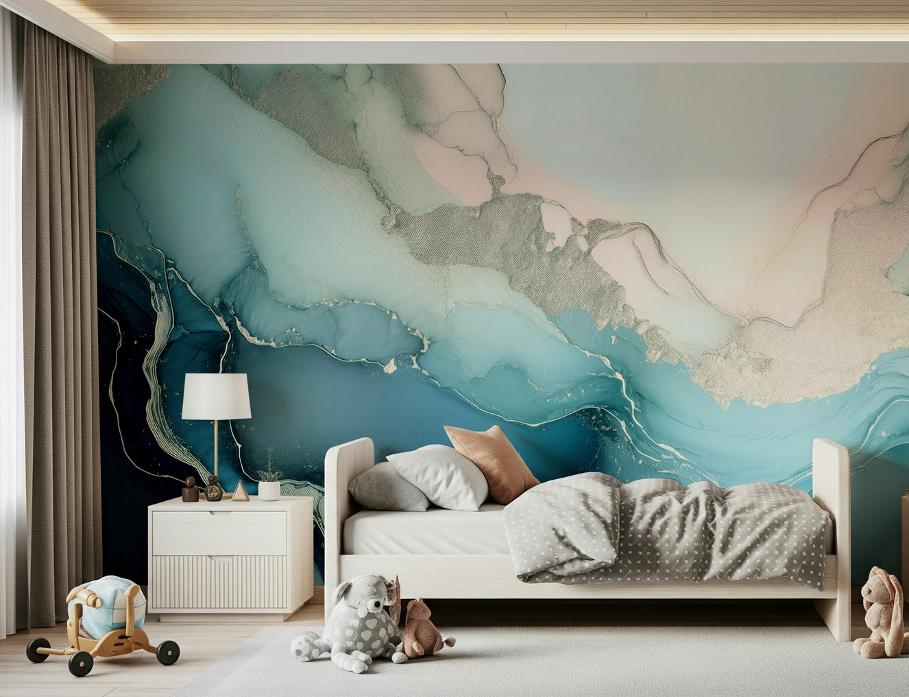 Mystic Mineral Layers Turquoise Wall Mural