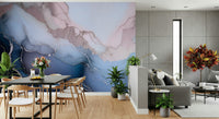 Shades of sapphire and indigo defining the Mystic Mineral Layers Blue Wall Mural.