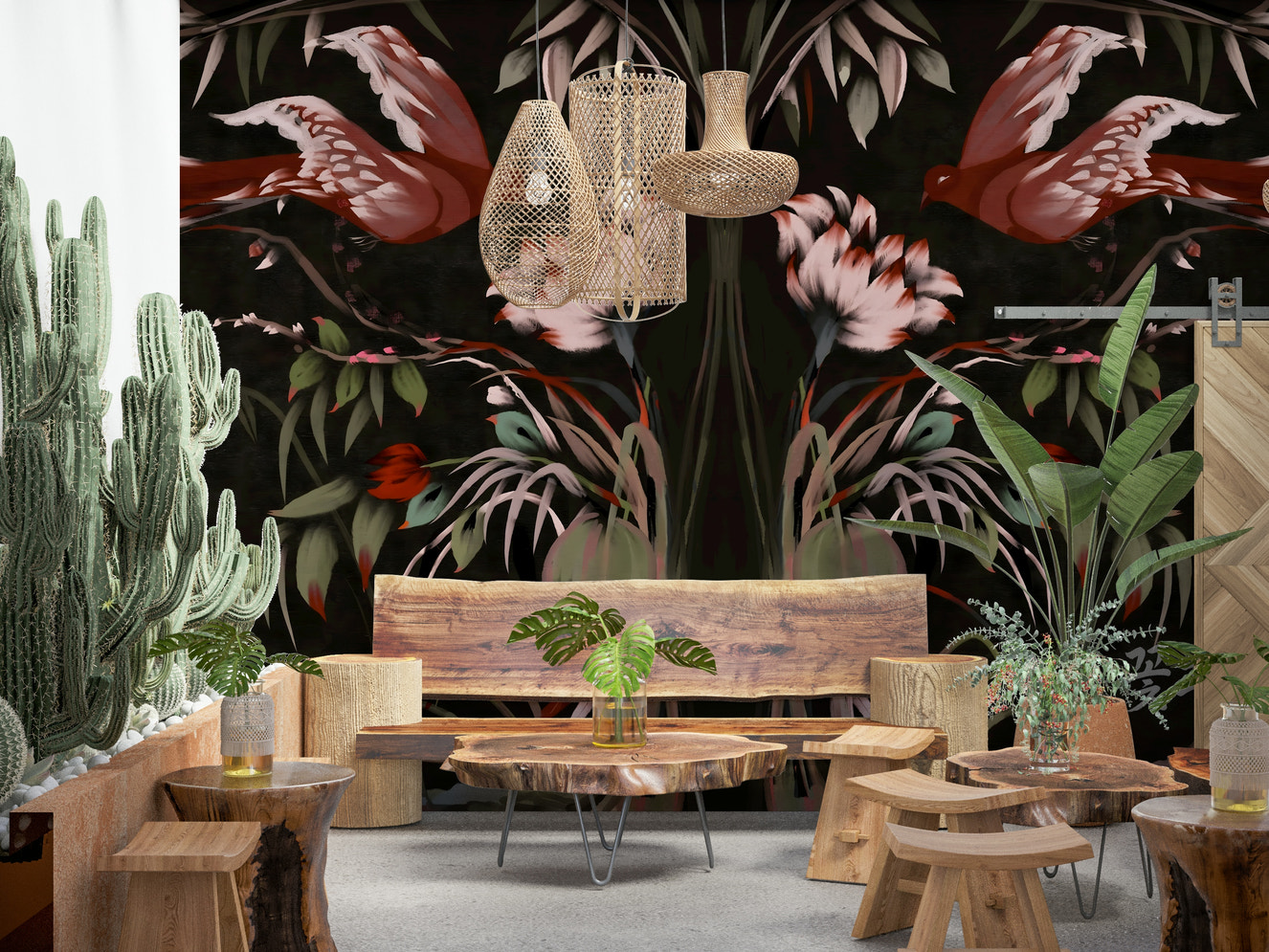 Heaven's Birds Joseon inspired Wall Mural