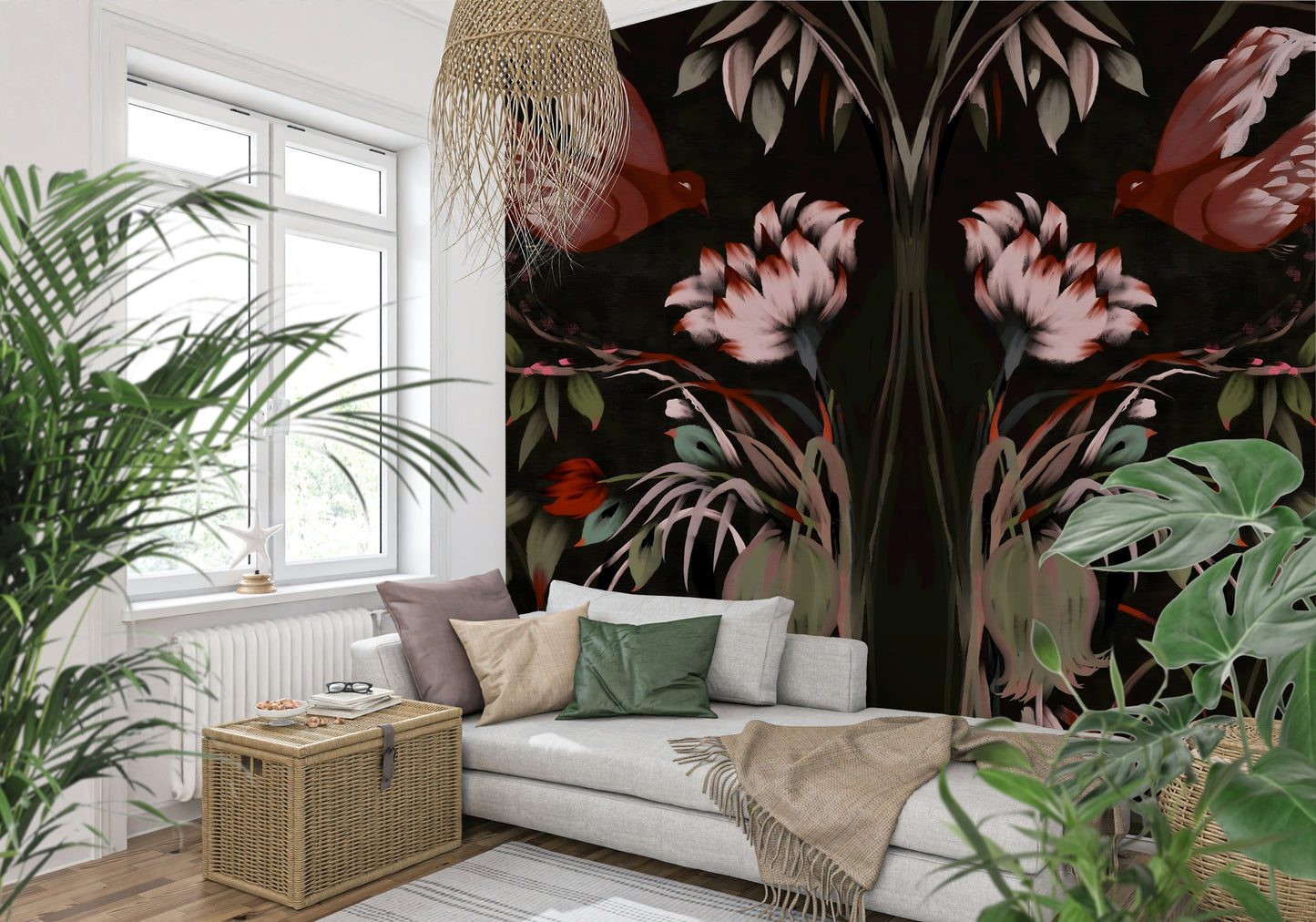 Heaven's Birds Joseon inspired Wall Mural