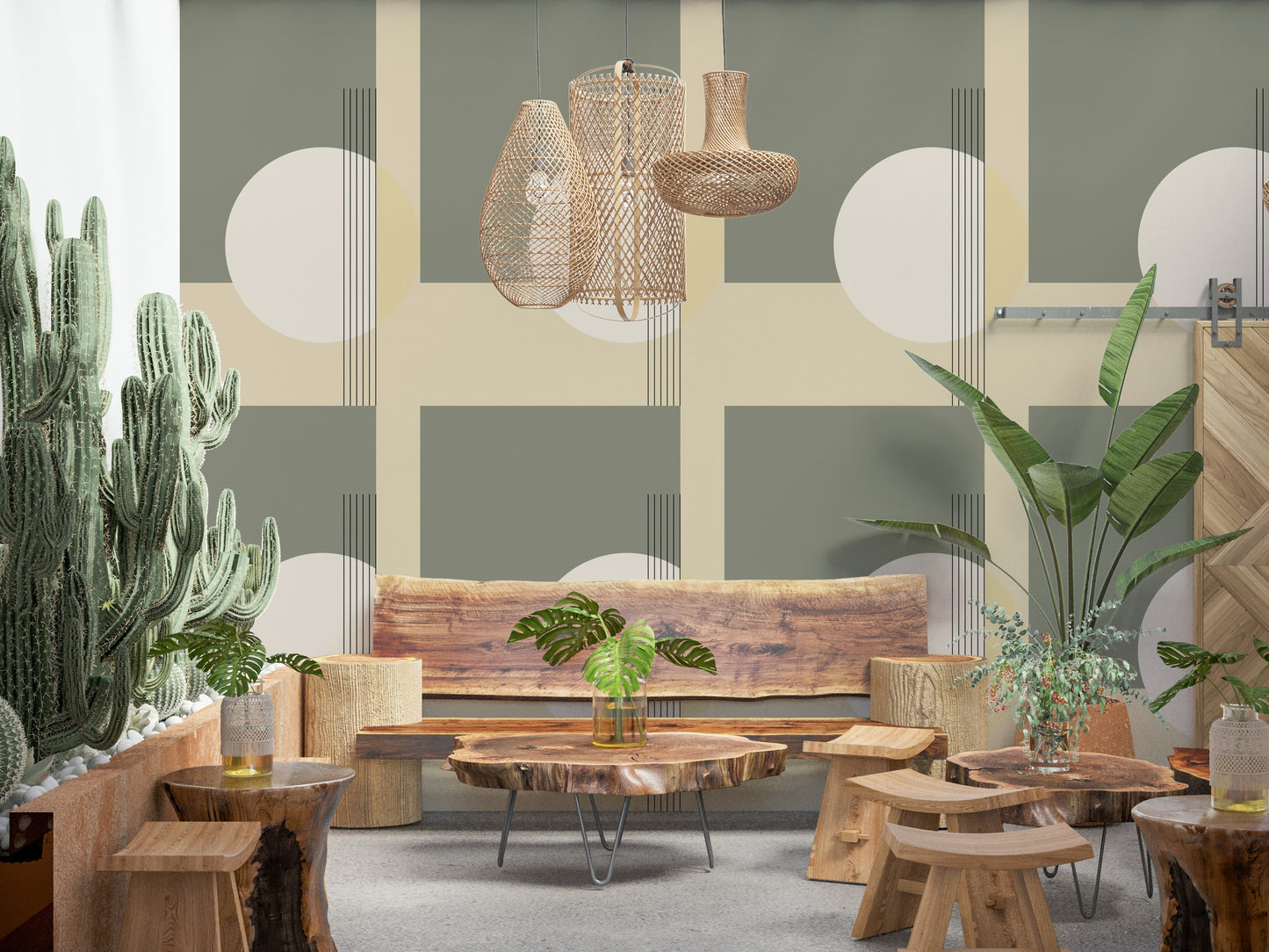 Soft Contrast Minimalist Geometric peel and stick wallpaper accent.