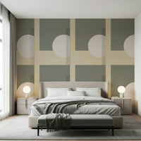 Soft Contrast Minimalist Geometric Wall Mural subtle tones.