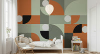 Sophisticated pattern of the appealing Terracotta and Gray Wall Mural print.