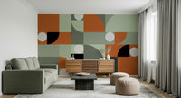 Minimalist wallpaper for walls using the Terracotta and Gray Wall Mural.