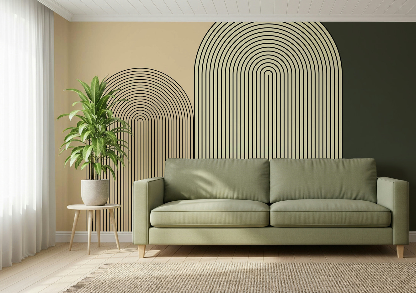 M-C Geo No 01 -  Minimalist Arch Wall Mural