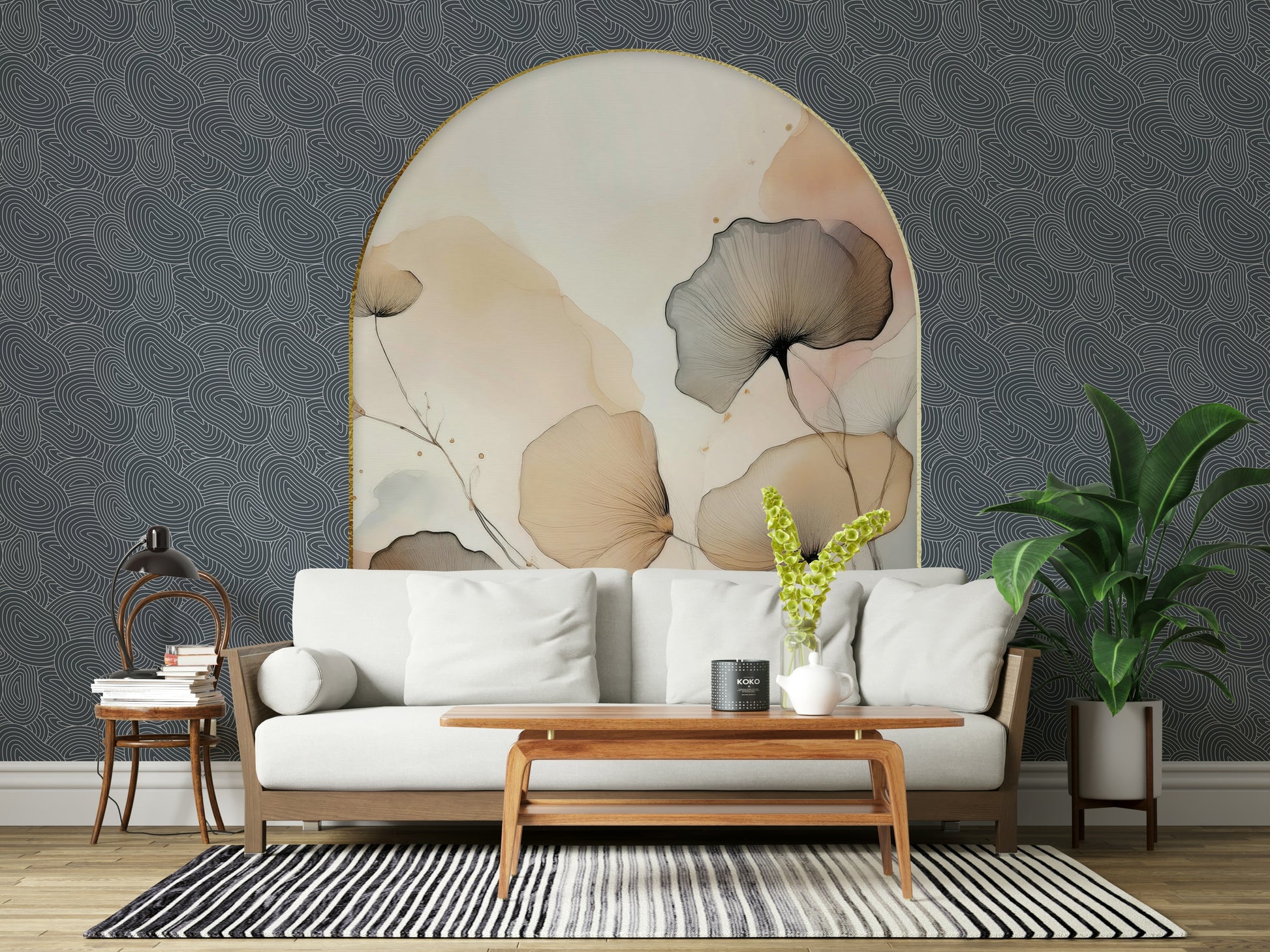 Horizontal design of the gorgeous Floral Archway Wall Mural.