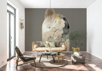 Elegant Gingko Archway Wall Mural accents a chic reading space.