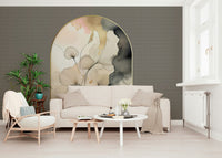 Elegant Gingko Archway wallpaper for walls behind a console.