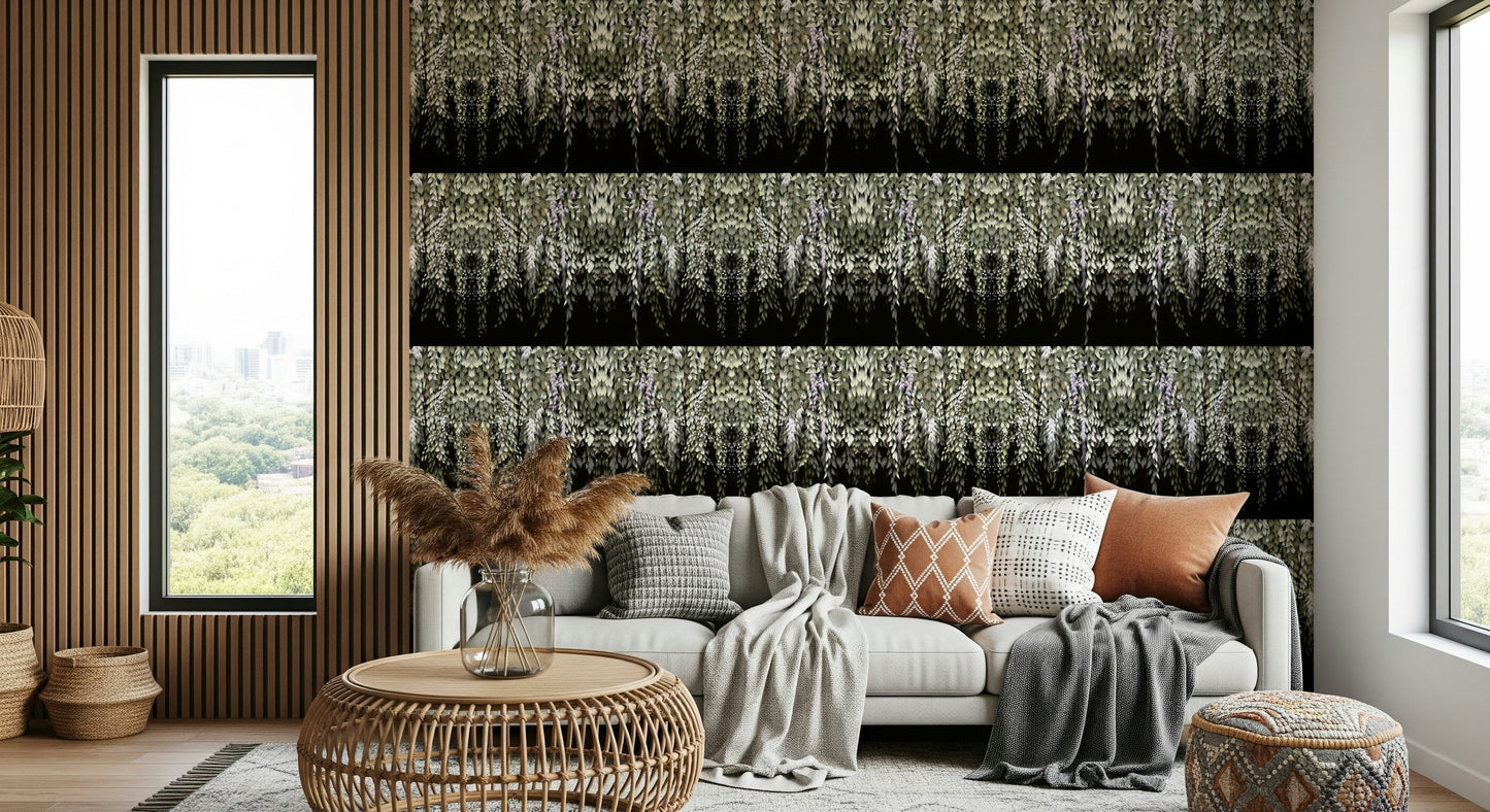 Soft lavender hues within the Wisteria Cascade pattern.