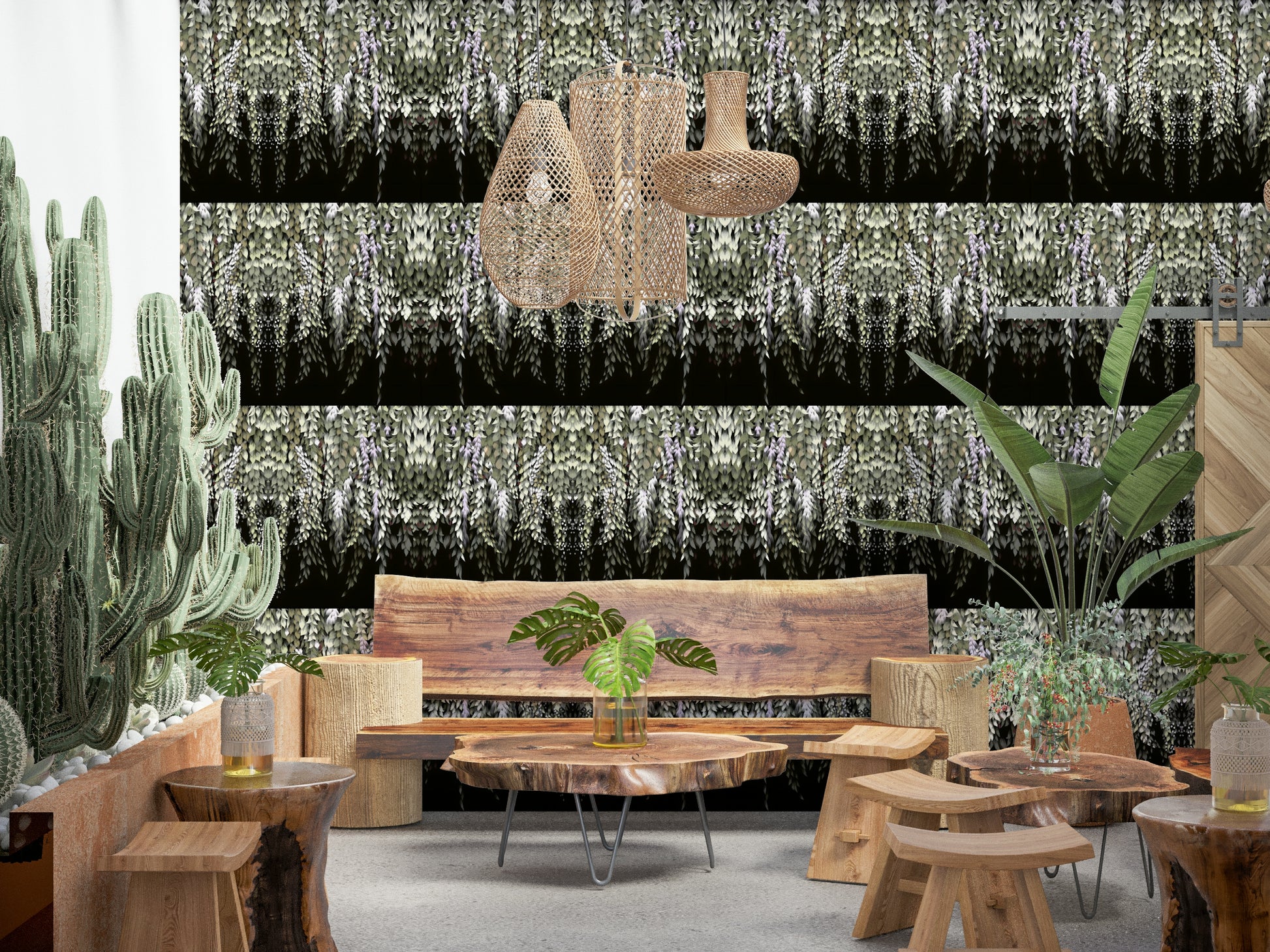 Office area with the calming colors of the Wisteria Cascade.