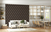 Designer interior featuring the bold 60s Charm Wallpaper design.
